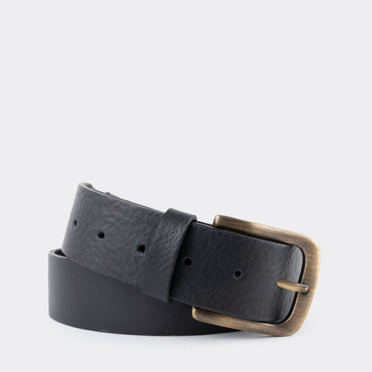 7 Leguas | Men's Classic Soft Vachetta Leather Belt Style 10-B | Black