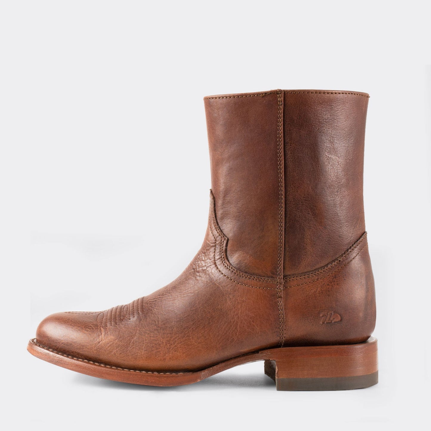 7 Leguas | Men's Leather Cowboy Zip Boot with Leather Sole Whiskey | 11200-M