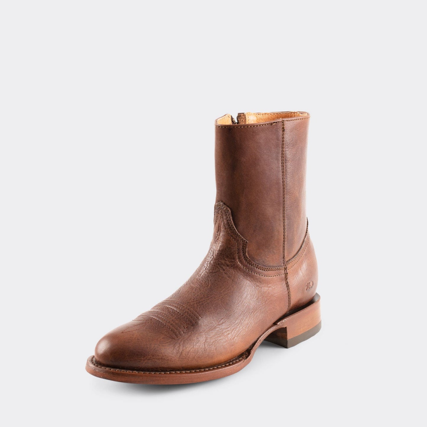 7 Leguas | Men's Leather Cowboy Zip Boot with Leather Sole Whiskey | 11200-M
