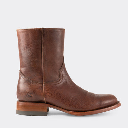 7 Leguas | Men's Leather Cowboy Zip Boot with Leather Sole Whiskey | 11200-M