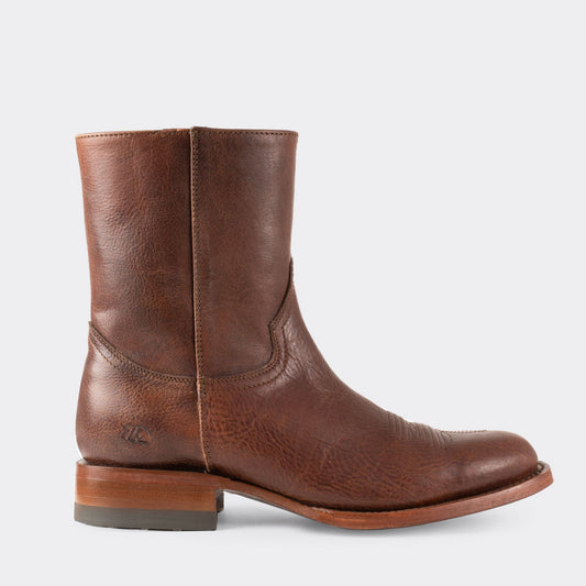 7 Leguas | Men's Leather Cowboy Zip Boot with Leather Sole Whiskey | 11200-M