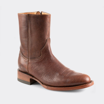 7 Leguas | Men's Leather Cowboy Zip Boot with Leather Sole Whiskey | 11200-M