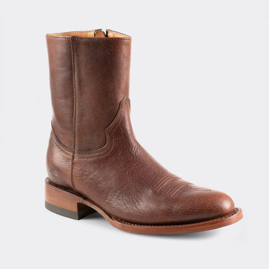 7 Leguas | Men's Leather Cowboy Zip Boot with Leather Sole Whiskey | 11200-M