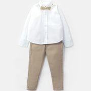 Choys | Kids' Classic White Shirt and Khaki Pants Set | 13G1