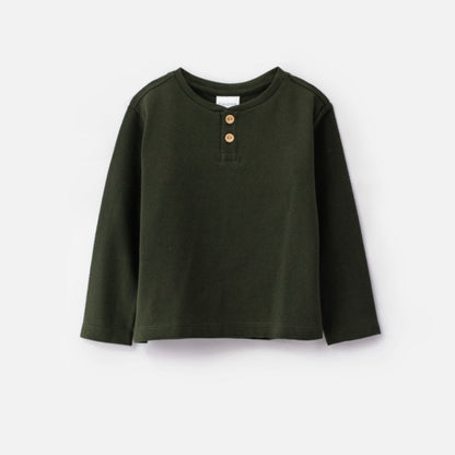 Choys | Kids Long Sleeve Henley Shirt and Slim Fit Pants | 13F3