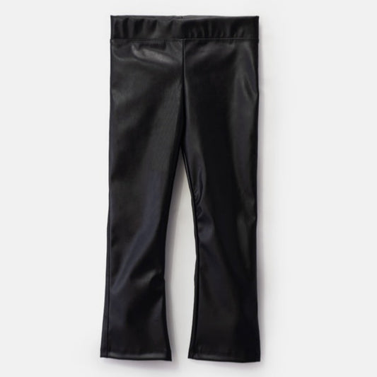 Choys | Girls' Black Faux Leather Leggings | 10K2