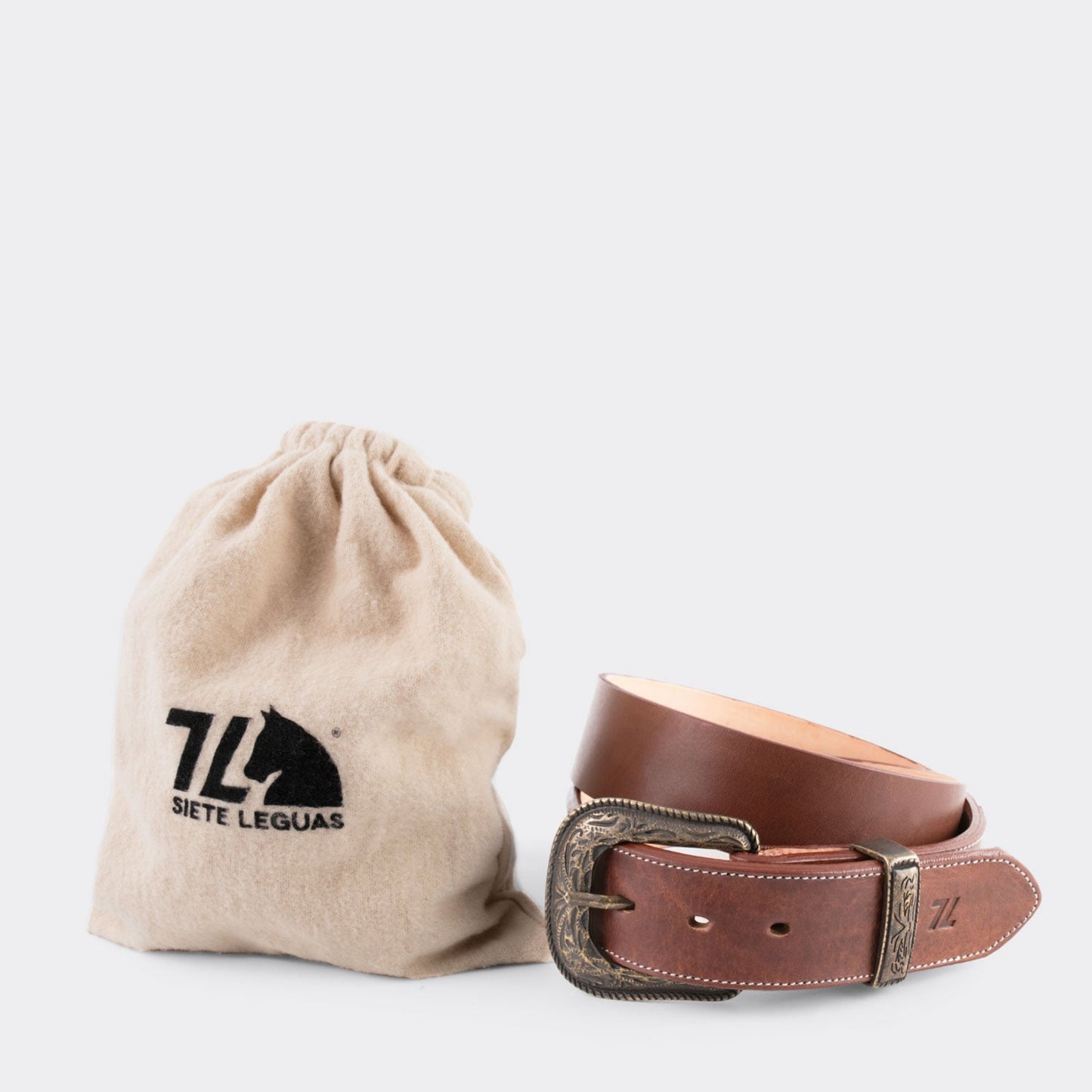 7 Leguas | Men's Cowboy Ochre Vachetta Leather Belt | 11-B