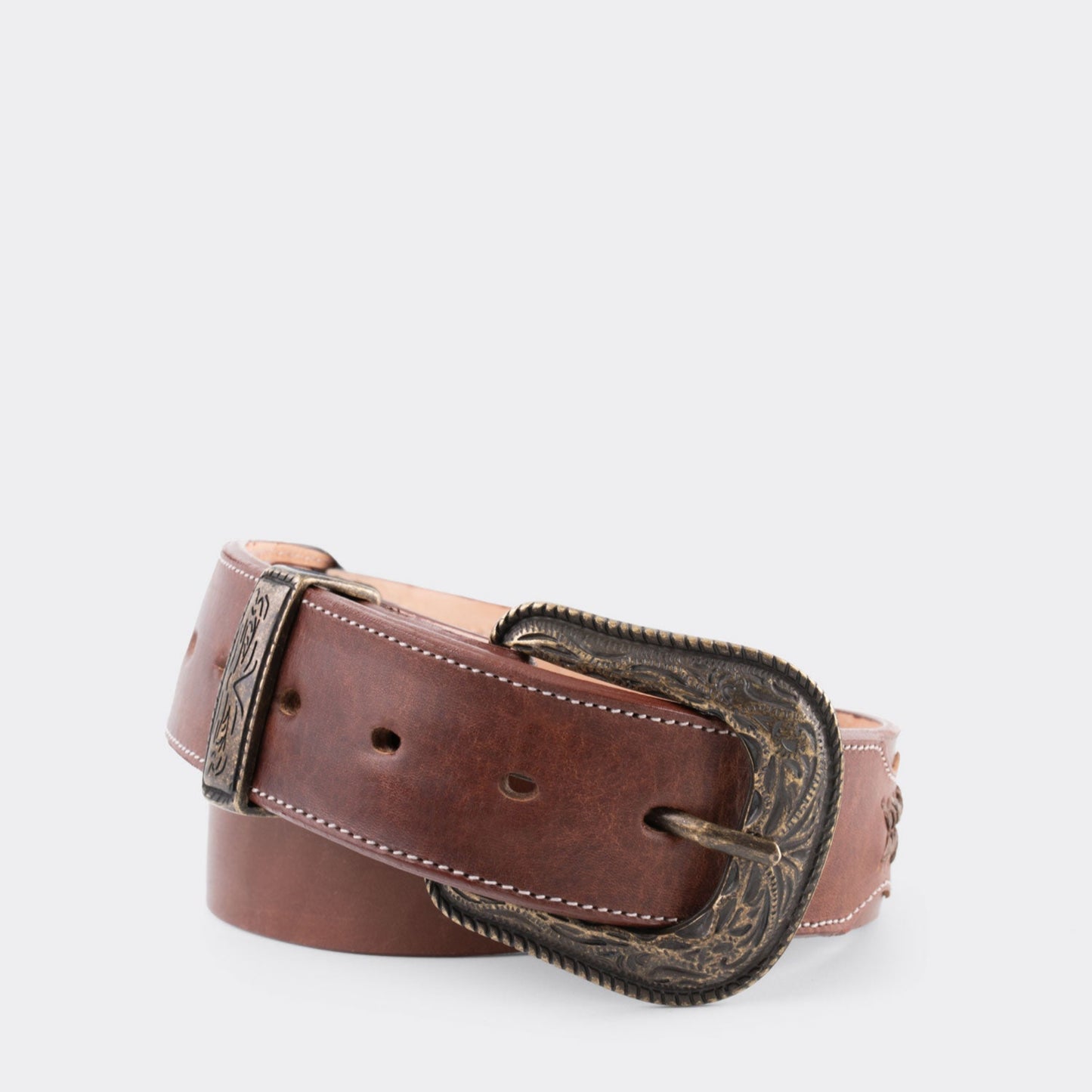 7 Leguas | Men's Cowboy Ochre Vachetta Leather Belt | 11-B