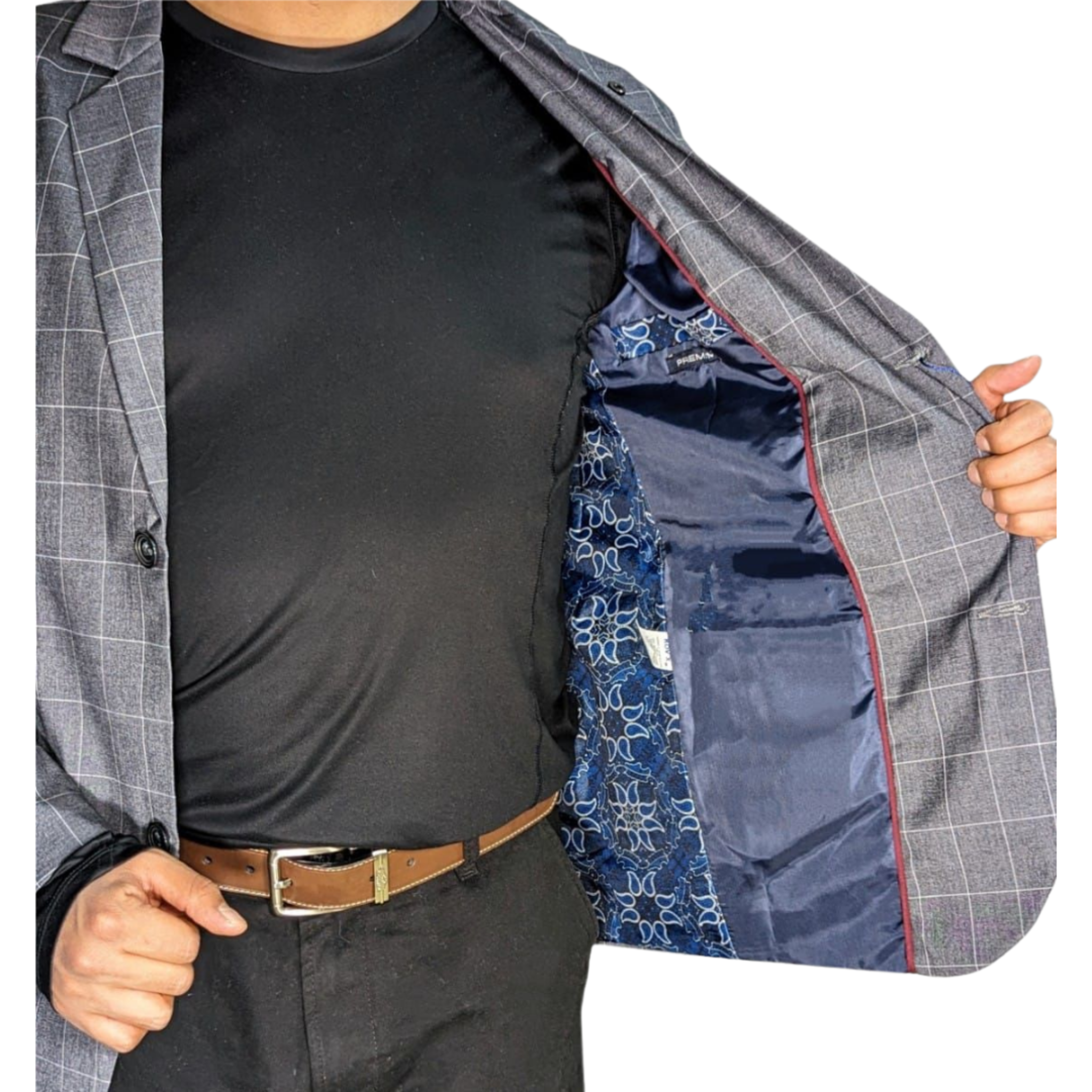 Kovx | Oxford Gray Windowpane Plaid Sport Jacket | Style 2202 | Slim Fit