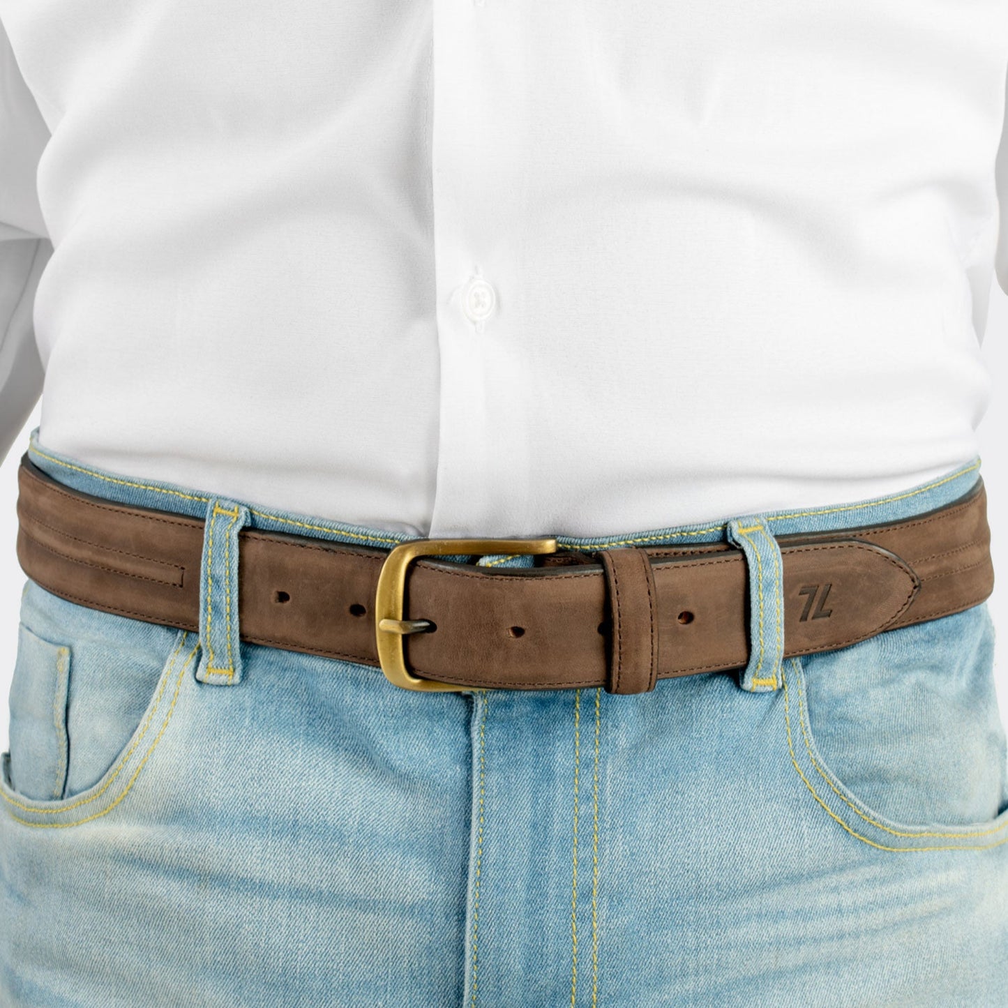 7 Leguas | Men's Casual Brown Dress Belt | 12-A