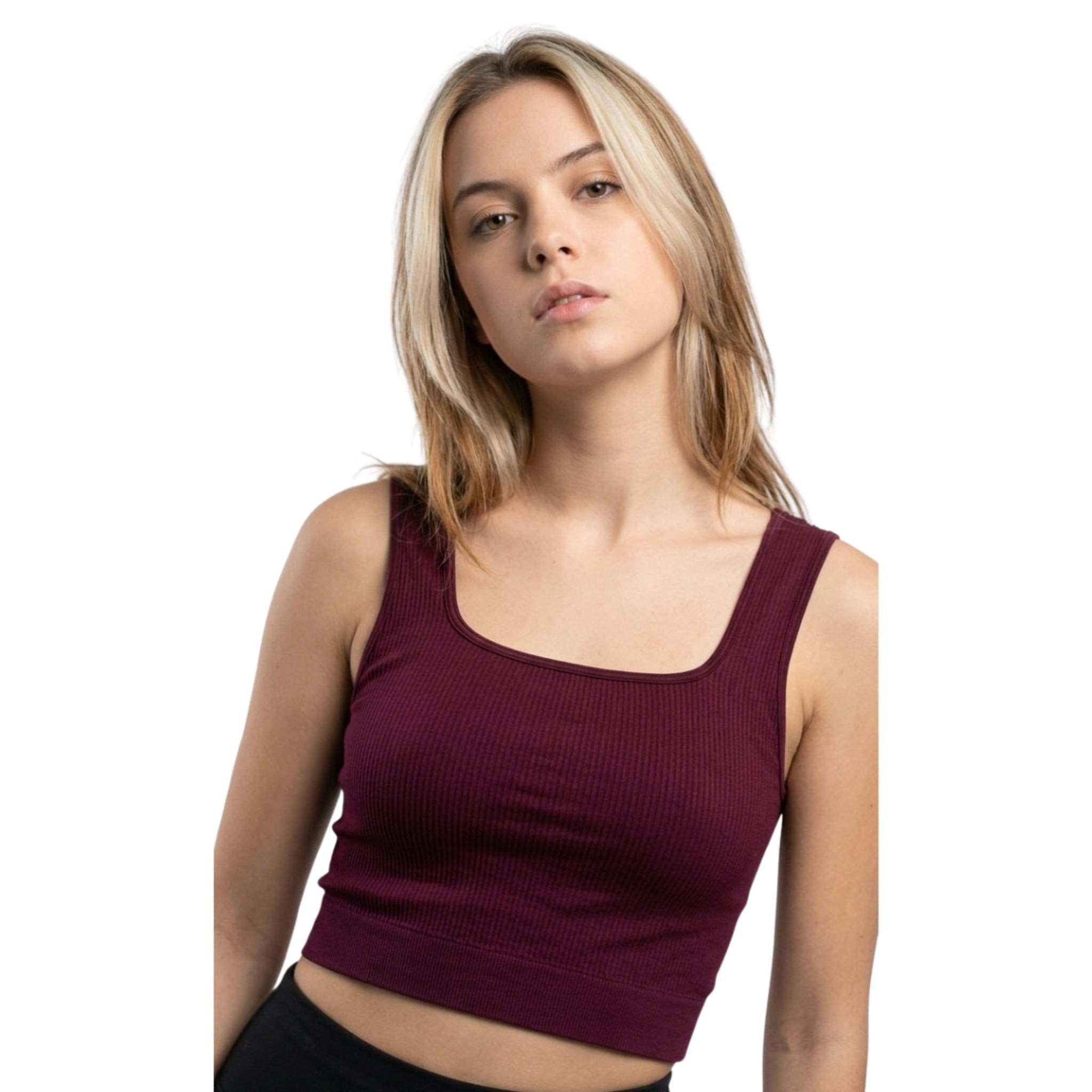 GDA Seamless | Double Layer Sports Performance Top | Wine