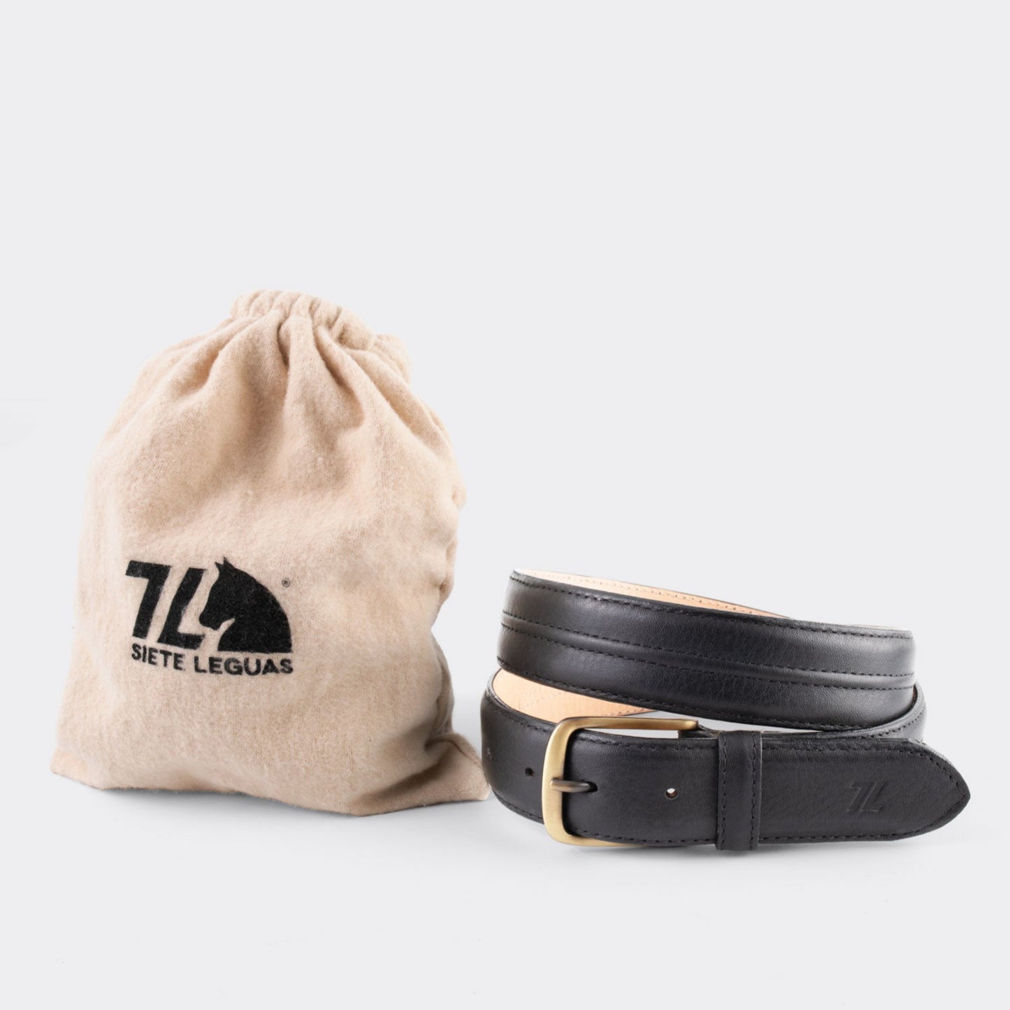 7 Leguas | Men's Casual Dress Black Belt | 12-B