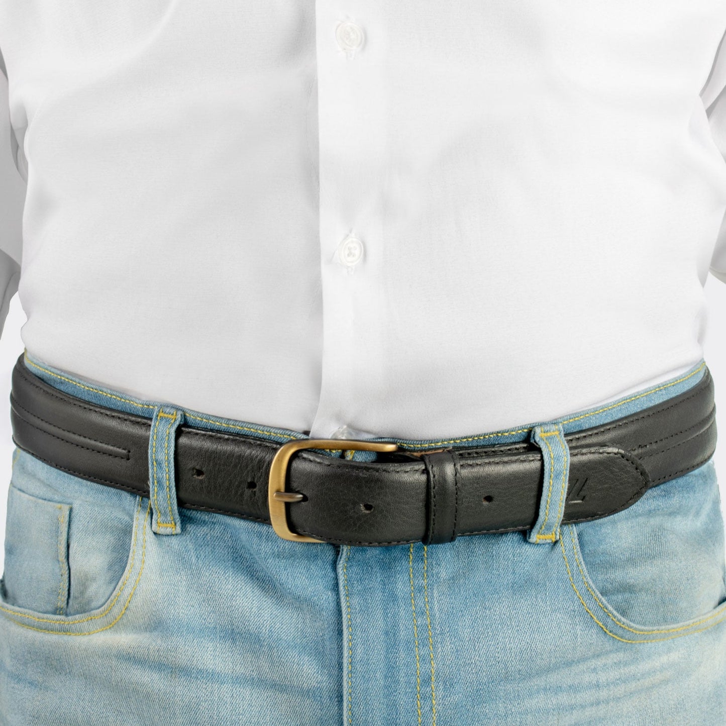 7 Leguas | Men's Casual Dress Black Belt | 12-B