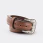 7 Leguas | Men's Cowboy Dark Brown Bison Leather Belt | 13-A