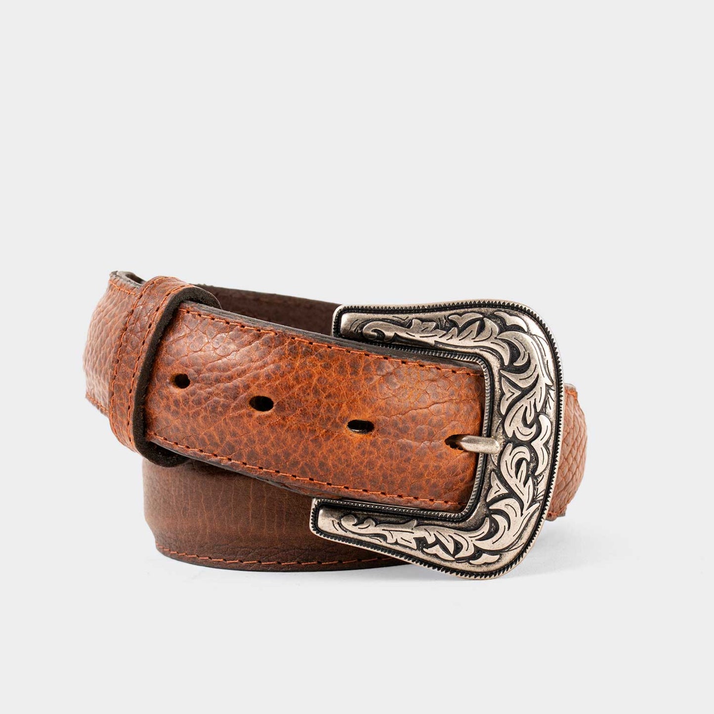 7 Leguas | Men's Cowboy Whiskey Bison Leather Belt | Style 13-B