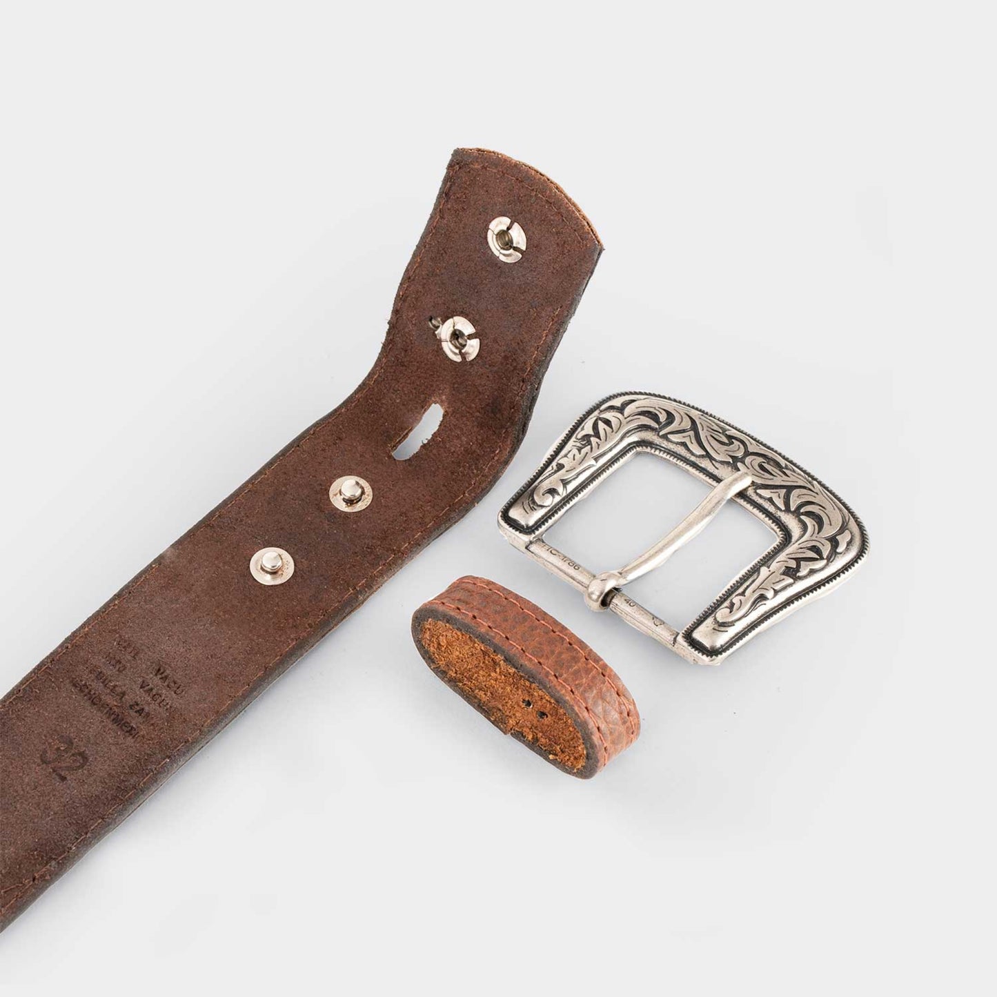 7 Leguas | Men's Cowboy Whiskey Bison Leather Belt | Style 13-B