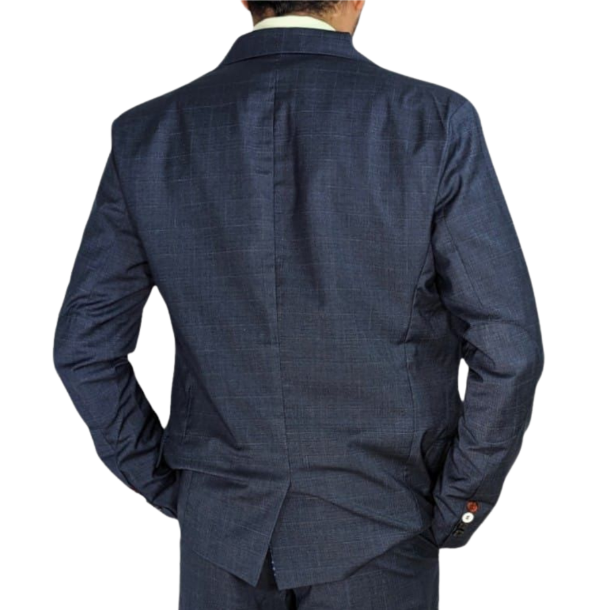 Kovx | Navy Blue Windowpane Plaid Blazer | Style 2203 | Slim Fit