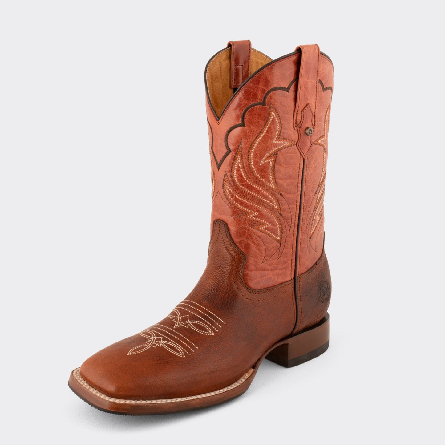 7 Leguas | Men's Bison Ocher Leather Rodeo Boot with Rubber Sole | 1553-H