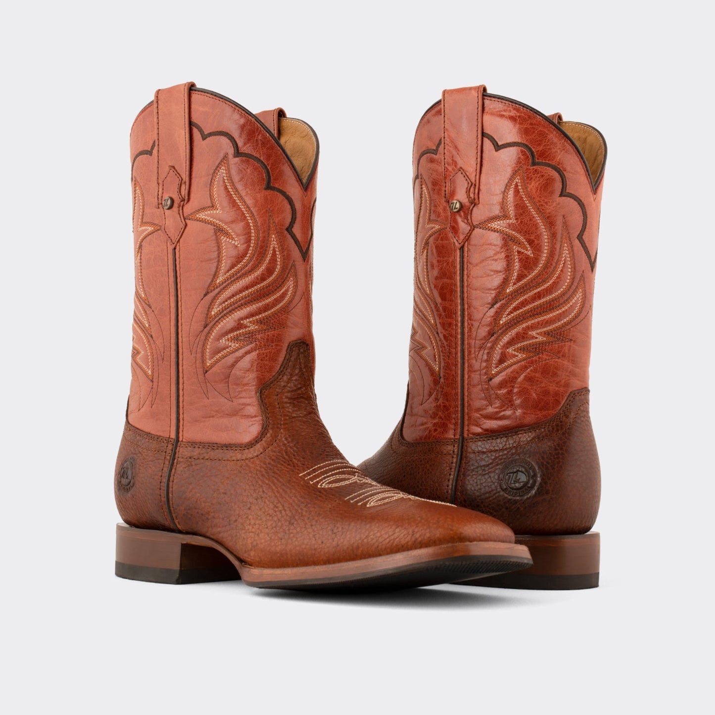 7 Leguas | Men's Bison Ocher Leather Rodeo Boot with Rubber Sole | 1553-H