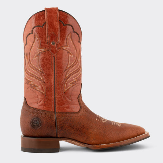 7 Leguas | Men's Bison Ocher Leather Rodeo Boot with Rubber Sole | 1553-H