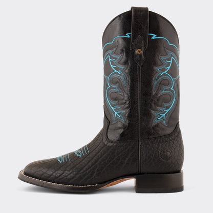 7 Leguas | Men's Black Bullneck Rodeo Boot with Rubber Sole | 1556-B