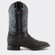 7 Leguas | Men's Bullneck Rodeo Boot with Rubber Sole 1556-B | Black
