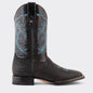 7 Leguas | Men's Black Bullneck Rodeo Boot with Rubber Sole | 1556-B