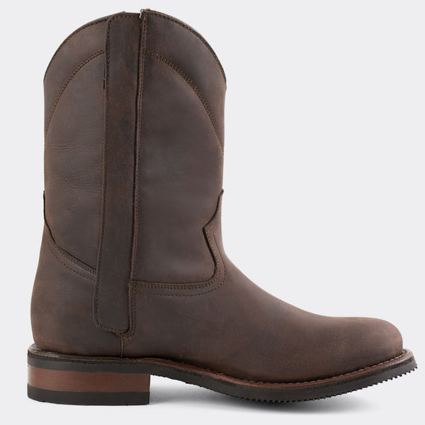 7 Leguas | Men's Leather Zipper Roper Boot with Rubber Sole 1677-EZ | Brown Crazy