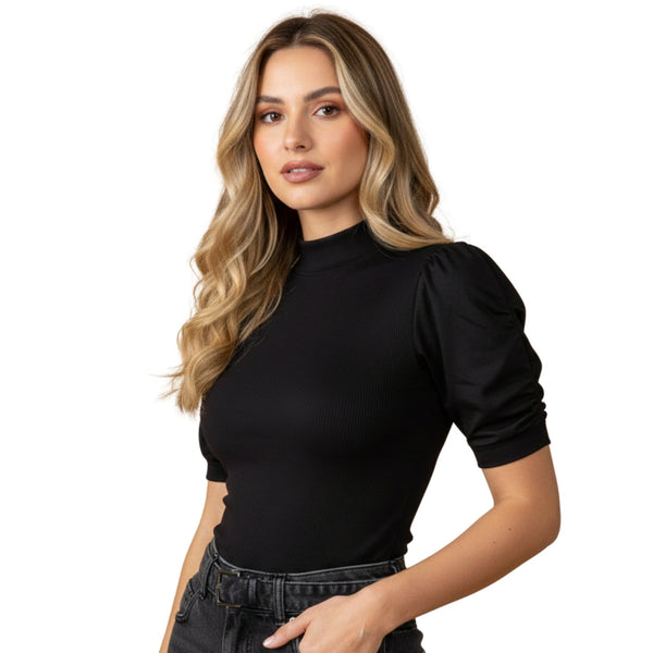 GDA Seamless | Princess Sleeve Lightweight Blouse | Black