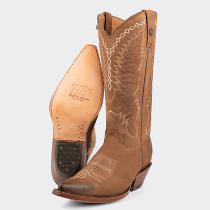 7 Leguas | Men's Terracota Leather Cowboy Boot with Leather Sole | 1748-EJ