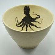 Damar | Individual Octopus Bowl | Black Print