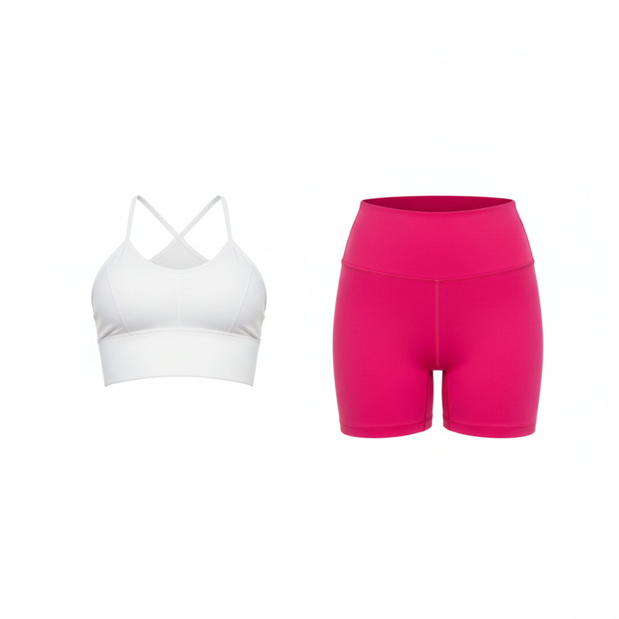 Majo | Shorts and Sleeveless Blouse Set | White-Pink