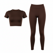 Majo | Mesh Set and Short Sleeve T-Shirt | Brown