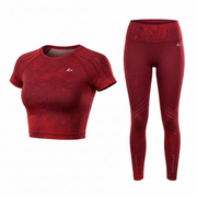 Majo | Mesh-Effect set with Short-Sleeve T-shirt | Red
