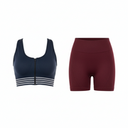Majo | Shorts and Top set with Stripes | Navy Blue - Red