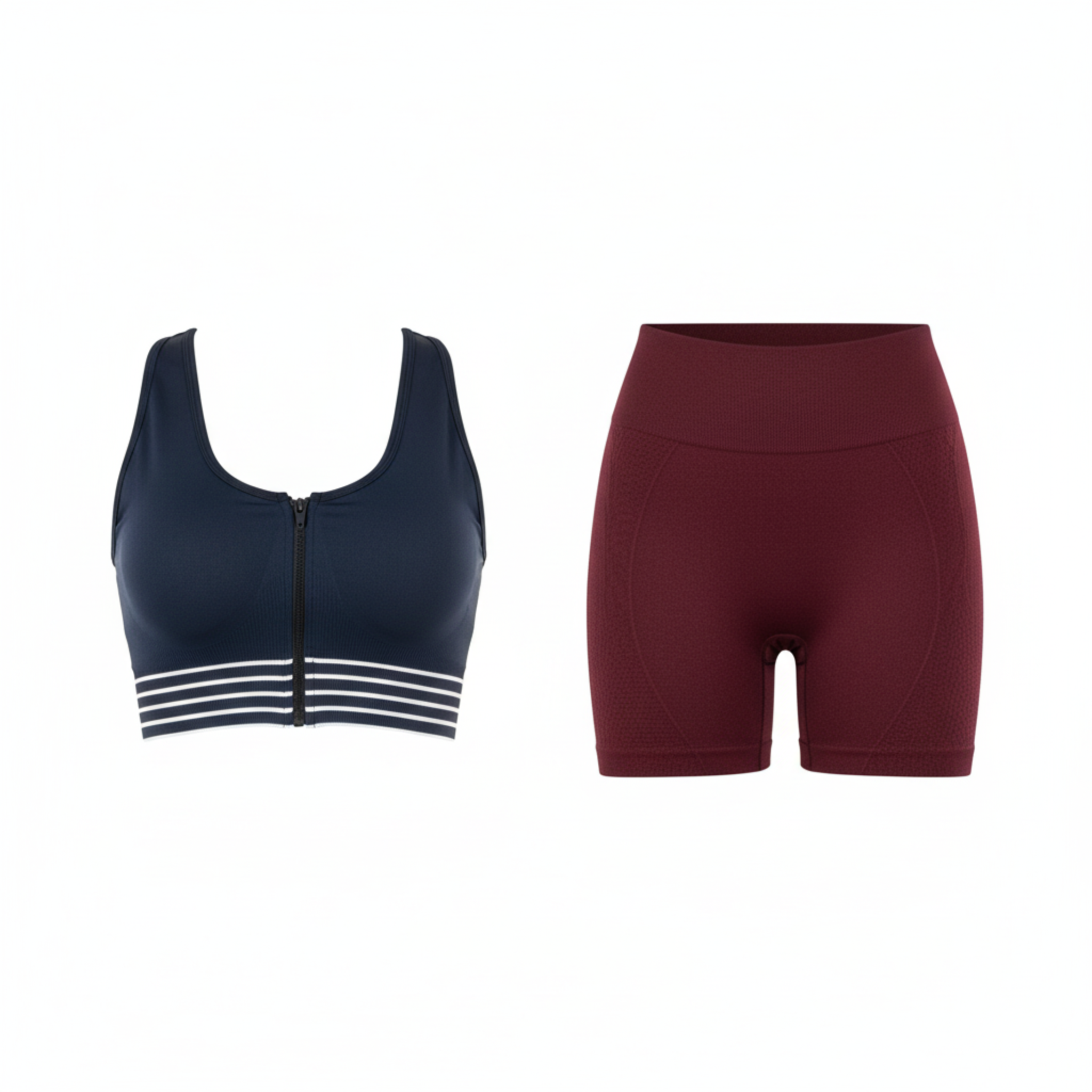 Majo | Shorts and Top set with Stripes | Navy Blue - Red