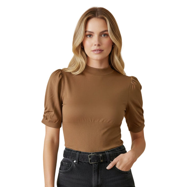 GDA Seamless | Princess Sleeve Lightweight Blouse | Peanut