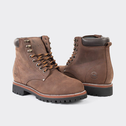 7 Leguas | Men's Maple Leather Work Boot with Rubber Sole | 2413-A