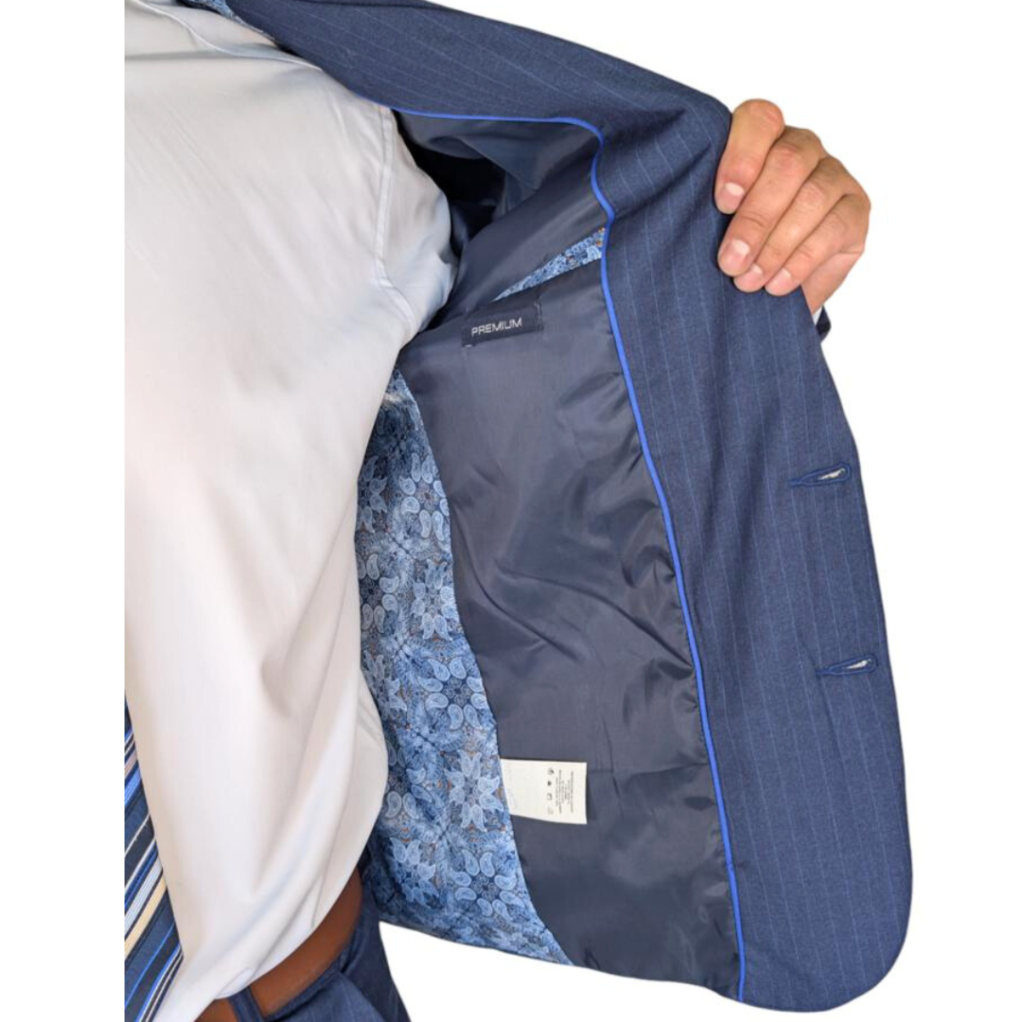 Kovx | Navy Blue Windowpane Plaid Suit with Pants | Style 2205 | Slim Fit