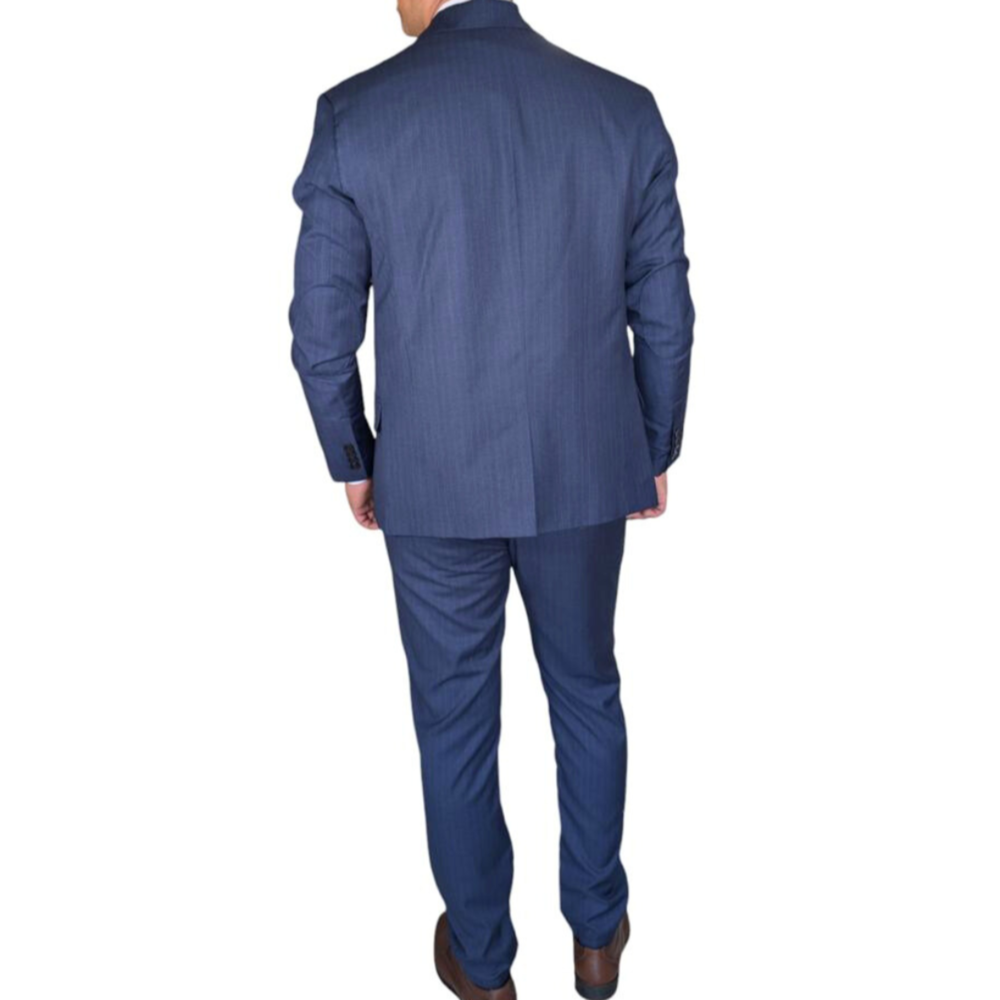 Kovx | Navy Blue Windowpane Plaid Suit with Pants | Style 2205 | Slim Fit
