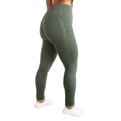 Red Berry | Heathered power leggings with double compression and push-up effect |