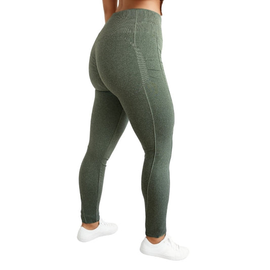 Red Berry | Heathered power leggings with double compression and push-up effect |