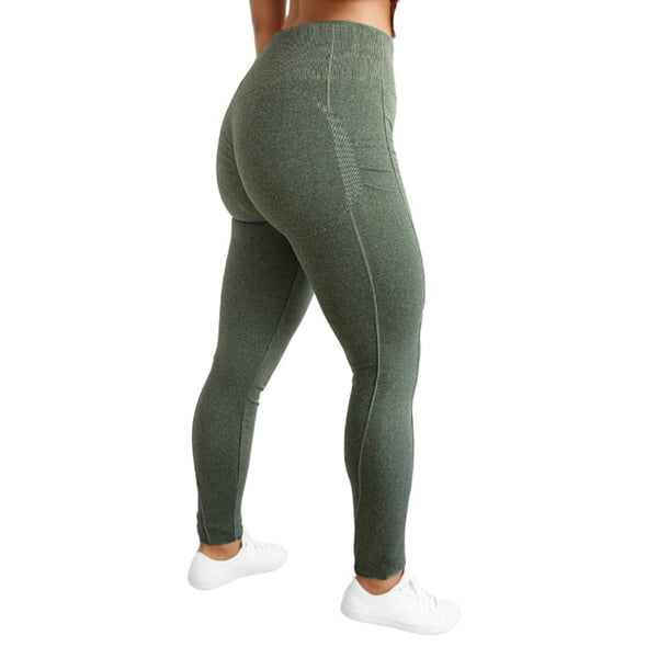 Red Berry | Heathered Power Leggings with Double Compression and Push-up Effect |
