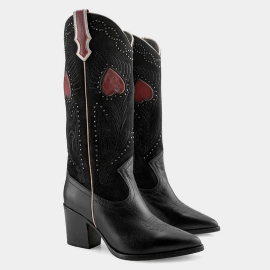 Dante | Women's Western Boots | Fiore Black Suede