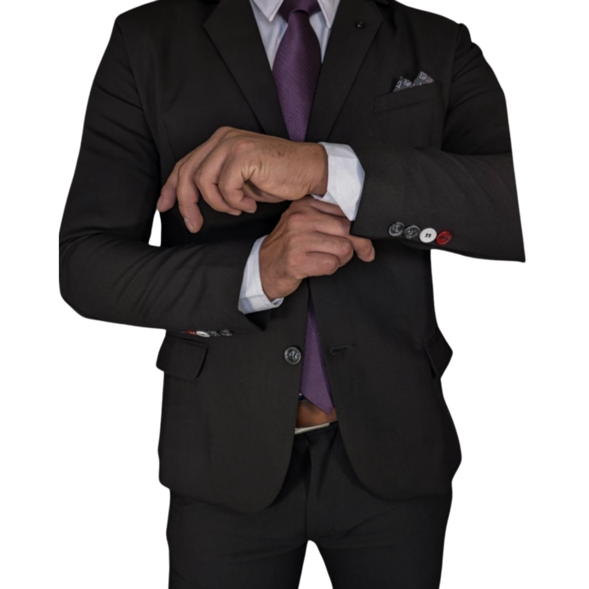 Kovx | Black Suit with Pants | Style 2206 | Slim Fit