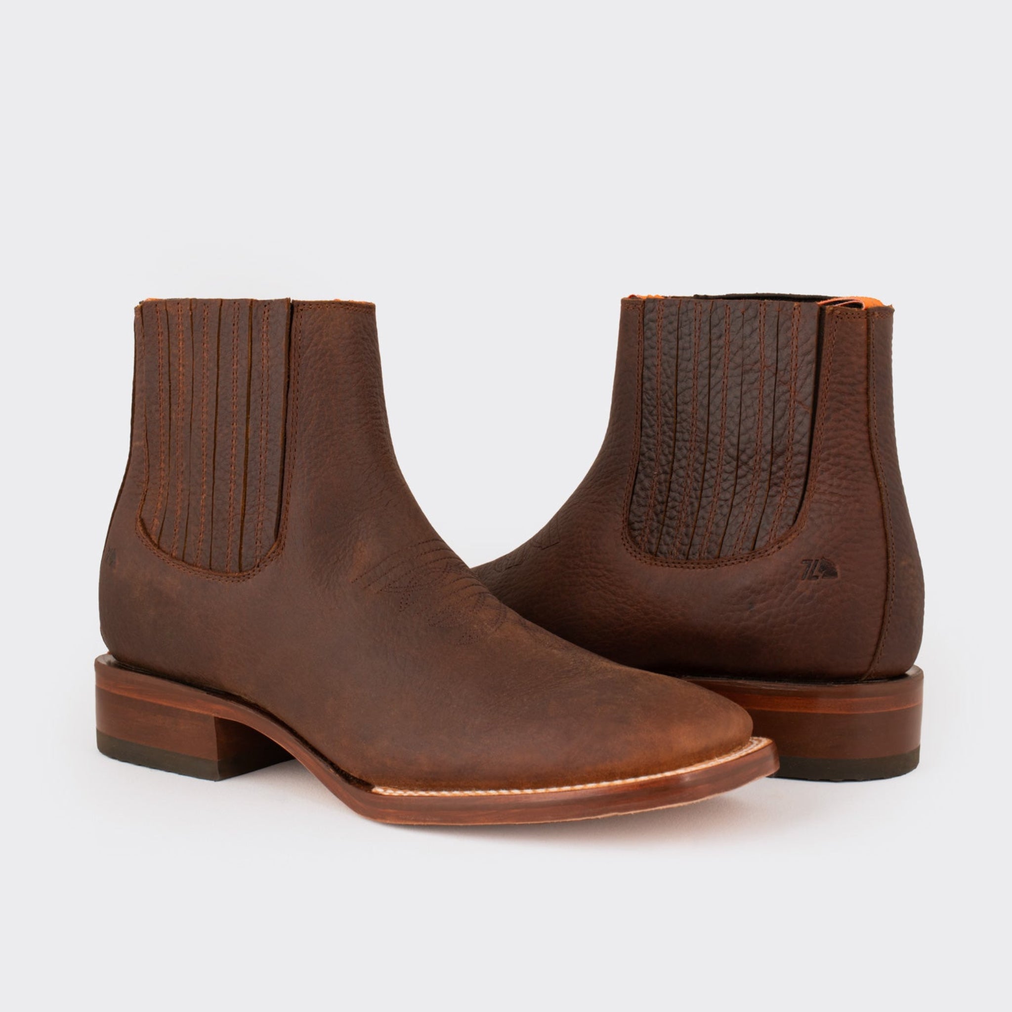 7 Leguas | Men's Leather Rodeo Short Boot with Leather Sole Brown | 3601-CE