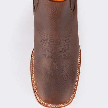 7 Leguas | Men's Leather Rodeo Short Boot with Leather Sole Brown | 3601-CE
