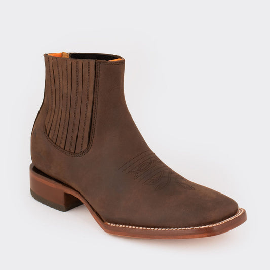 7 Leguas | Men's Leather Rodeo Short Boot with Leather Sole Ocher | 3601-CD
