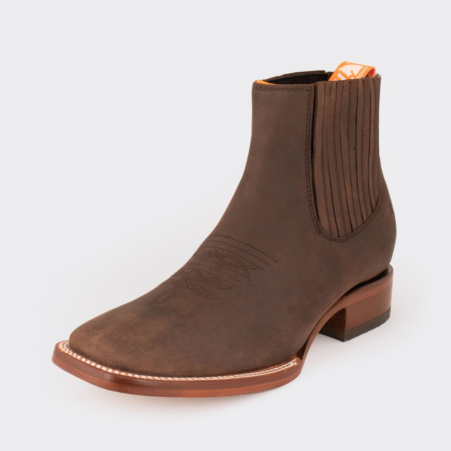 7 Leguas | Men's Leather Rodeo Short Boot with Leather Sole Ocher | 3601-CD