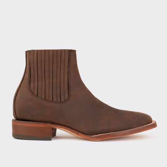 7 Leguas | Men's Leather Rodeo Short Boot with Leather Sole Ocher | 3601-CD
